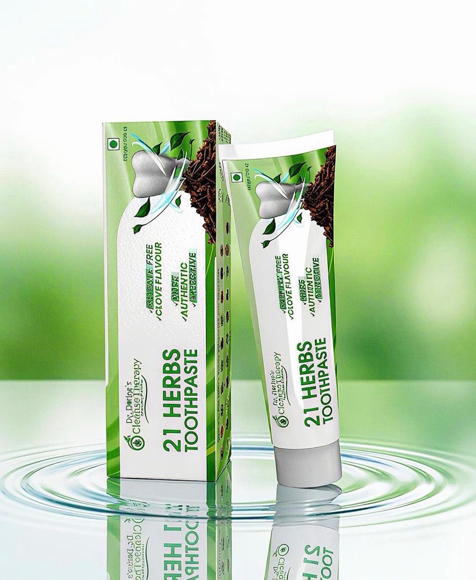 Dr. Dorine’s CleansoTherapy™ 21 Herbs Toothpaste – Fluoride-Free Herbal Oral Care (150g)