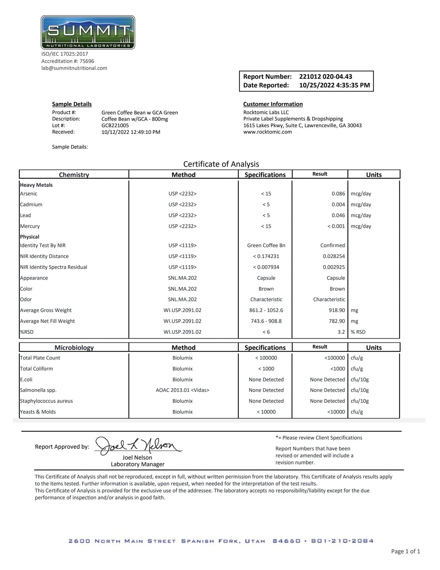 GCA Lean Green Coffee Bean Extract