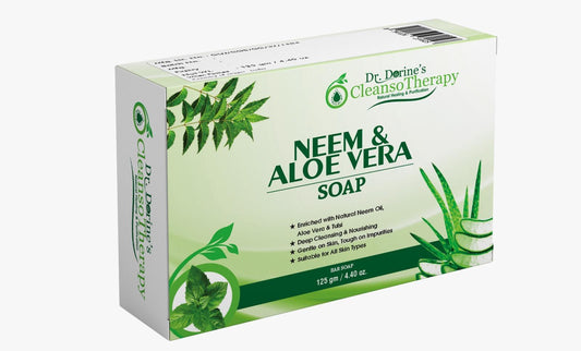 Dr. Dorine’s CleansoTherapy™ Neem & Aloe Vera Herbal Soap – Deep Cleansing & Refreshing (125 g)